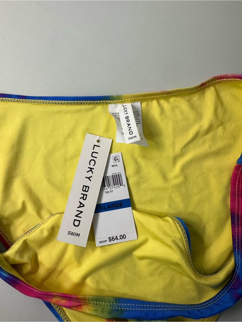 Lucky Brand Women’s Multicolored Tie Dye Boho Retro Vibes Bikini Bottom Size XL - Picture 3 of 6